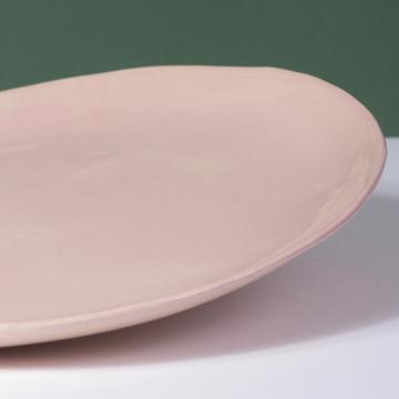 Alagoa Plates in stamped earthenware, light pink, 28 cm diam. [2]