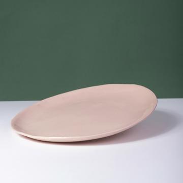 Alagoa Plates in stamped earthenware, light pink, 28 cm diam. [1]