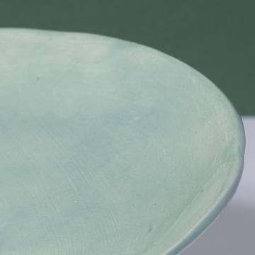 Alagoa Plates in stamped earthenware, mint green, 28 cm diam. [4]