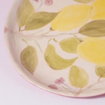 Lemon Tree Dessert Plate in stamped earthenware, multicolor [2]