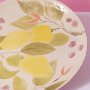 Lemon Tree Dessert Plate in stamped earthenware, multicolor [6]