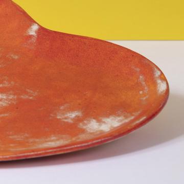 Assiette Cœur en faïence estampée, rouge orange [2]