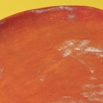 Assiette Cœur en faïence estampée, rouge orange [3]