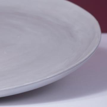 Crato Plates in turned earthenware, light grey, 29 cm diam. [2]
