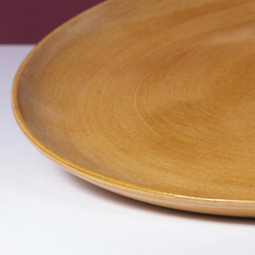 Crato Plates in turned earthenware, honey, 24 cm diam. [2]