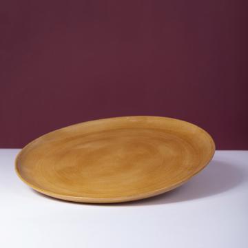 Crato Plates in turned earthenware, honey, 24 cm diam. [1]