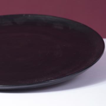 Crato Plates in turned earthenware, black, 29 cm diam. [4]