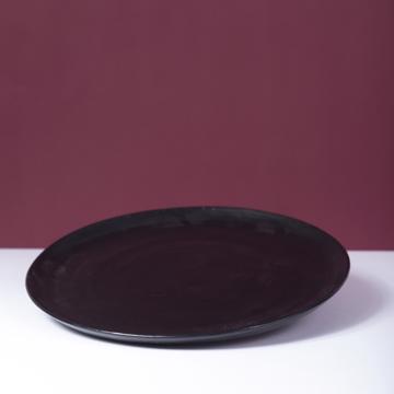 Crato Plates in turned earthenware, black, 29 cm diam. [1]
