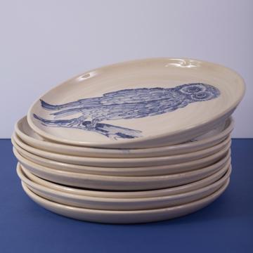 Blue Forest Plate in turned Earthenware, dark blue, complet collection [1]
