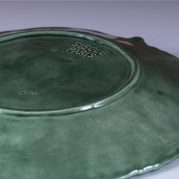 Hydrangea table plate in earthenware, dark green [2]