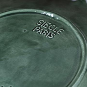 Hydrangea table plate in earthenware, dark green [4]