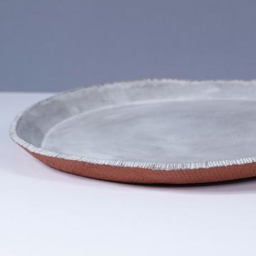 Jute plate in sandstone, snow white, table [2]