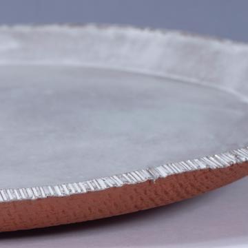 Jute plate in sandstone, snow white, table [4]