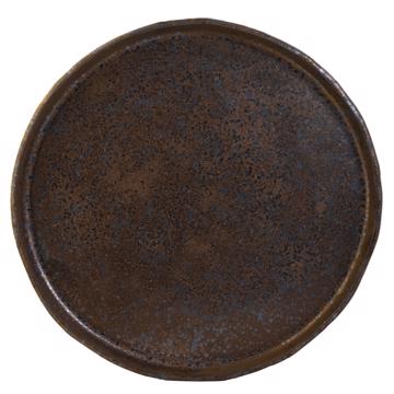 Black Gold tableware in stamped sandstone, bronze, 29,5 cm