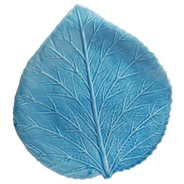 Hydrangea table plate in earthenware, turquoise
