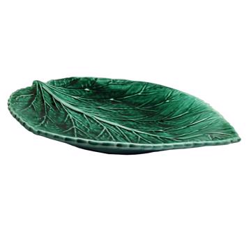 Hydrangea table plate in earthenware, dark green [5]
