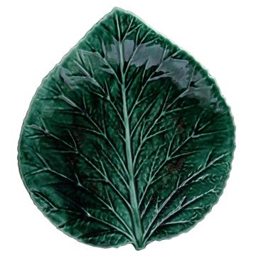 Hydrangea table plate in earthenware, dark green