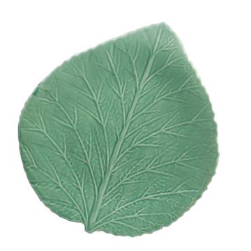 Hydrangea table plate in earthenware, sea green