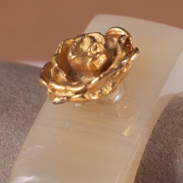 Rose ring in horn, honey, size 67 [2]