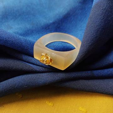 Rose ring in horn, honey, size 58 [3]