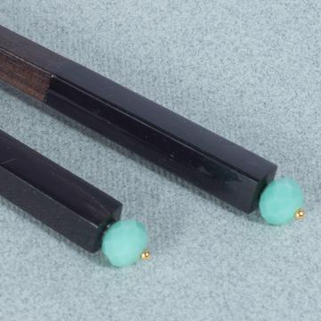 Crystal Chopsticks in rosewood, light green [4]