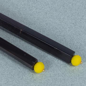 Crystal Chopsticks in rosewood, yellow [2]