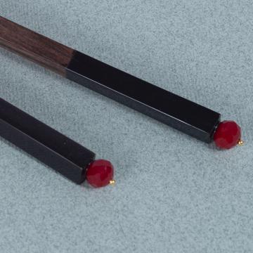 Crystal Chopsticks in rosewood, dark red [2]