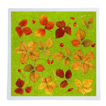 Automn Leaves, Chromo placemats in laminated paper, grass green [1]
