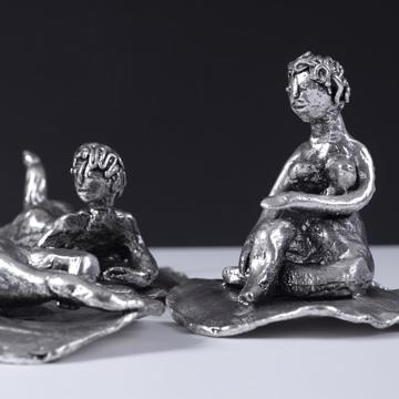 Silver plated bathers, silver, complet collection [2]
