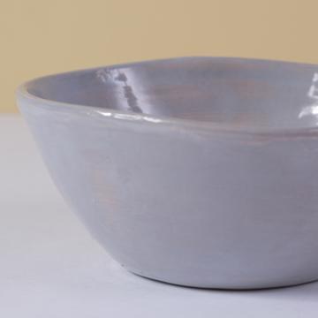 Round Bowl in earthenware, light grey, 15 cm [2]