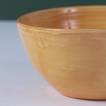 Round Bowl in earthenware, yellow orange, 15 cm [2]