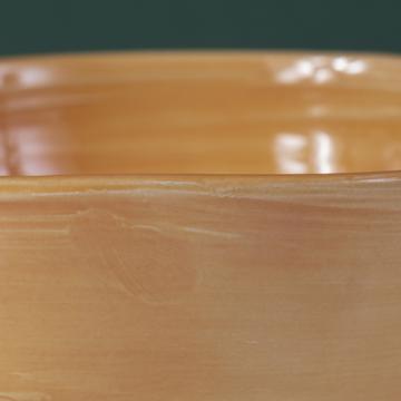 Round Bowl in earthenware, yellow orange, 15 cm [4]