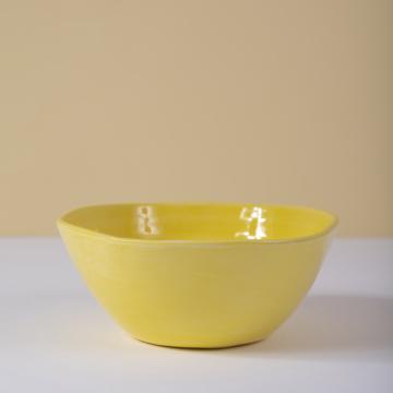 Round Bowl in earthenware, yellow, 11 cm [1]