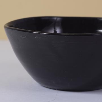 Round Bowl in earthenware, black, set of 3 [2]