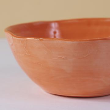 Round Bowl in earthenware, orange, 11 cm [2]