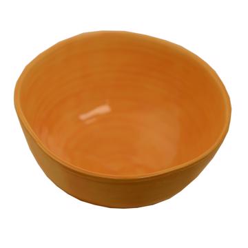 Round Bowl in earthenware, yellow orange, 15 cm [3]