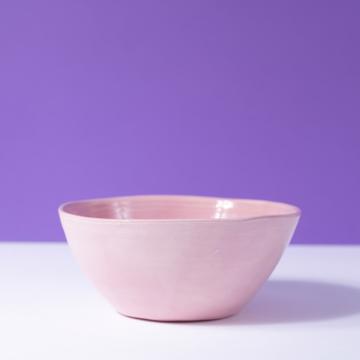 Round Bowl in earthenware, light pink, 11 cm [1]