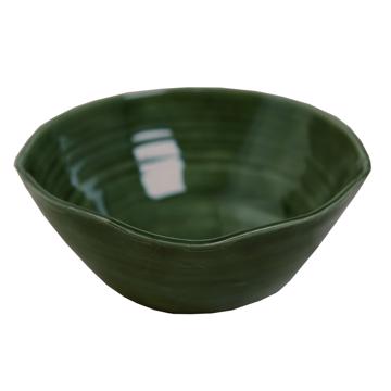 Round Bowl in earthenware, dark green, 11 cm [4]