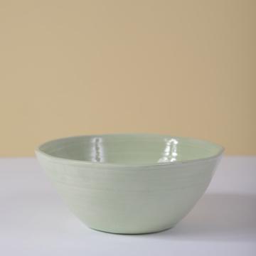 Round Bowl in earthenware, light green, set of 3 [1]