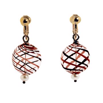 Black and red Murano earring in blown glass
