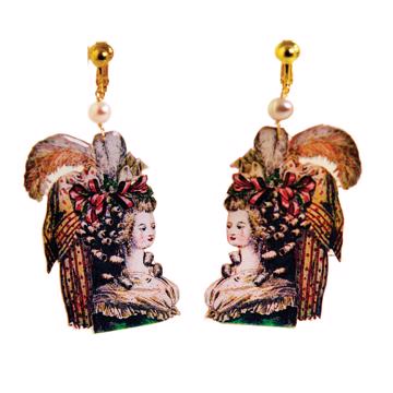 Large marquises Earrings en découpage, multicolor, unpierced ear [3]