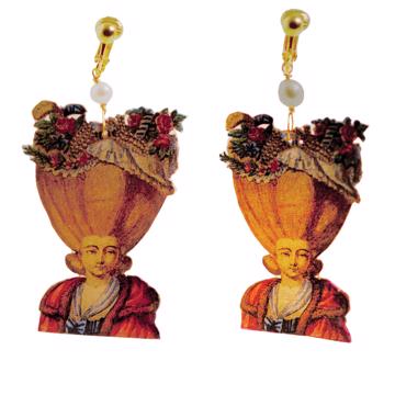 Marquises Earrings in decoupage, multicolor, unpierced ear [3]
