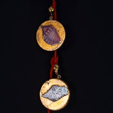 Medal Earrings, Shell Design, multicolor, unpierced ear [1]