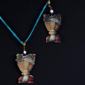 Marquises Earrings in decoupage, multicolor, unpierced ear [1]