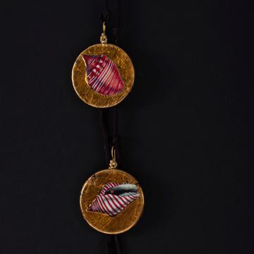 Boucles d'Oreilles Médaillon, modèle Coquillage