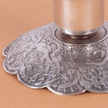 Frieze candlestick in silver plated, silver, love [2]