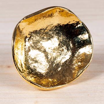Large mushroom knob in casted metal, gold [2]