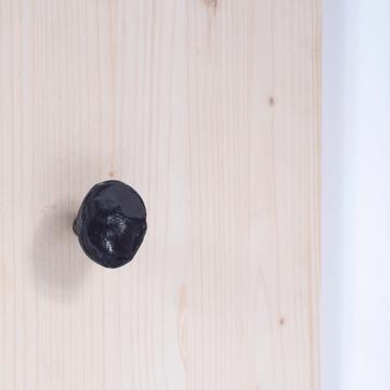 Large mushroom knob in casted metal, black [1]