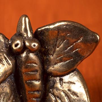 Bouton de porte Papillon en métal patiné, bronze [4]