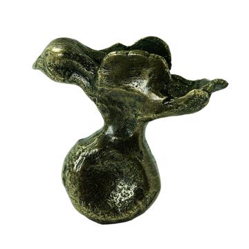 Bouton de porte Grand Oiseau en métal patiné, bronze, droite [3]